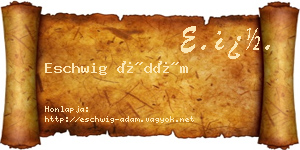 Eschwig Ádám névjegykártya
